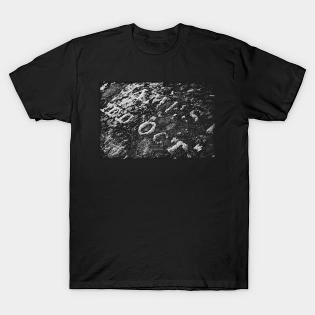 Aged gravestone with engravings T-Shirt by chiaravisuals